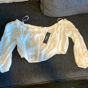 Beachy sheer off the shoulder crop top